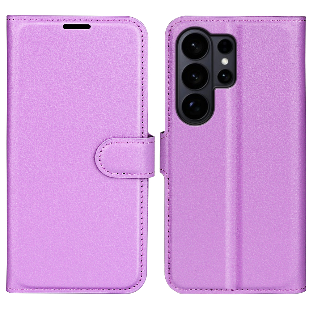 Samsung Galaxy S26 Ultra Fodral Litchi Läder Lila