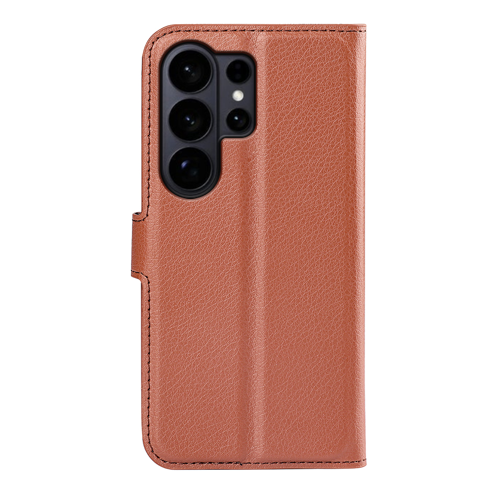  Samsung Galaxy S26 Ultra Fodral Litchi Läder Brun