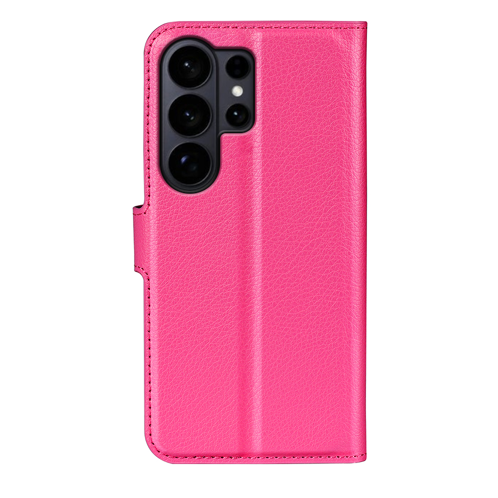 Samsung Galaxy S26 Ultra Fodral Litchi Läder Rosa