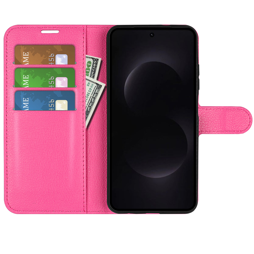  Samsung Galaxy S26 Ultra Fodral Litchi Läder Rosa