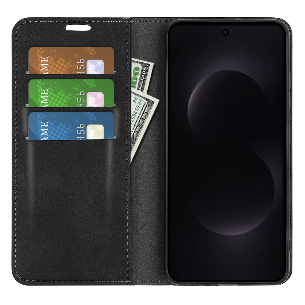  Samsung Galaxy S26 Ultra Fodral Flip Skin Touch Läder Svart