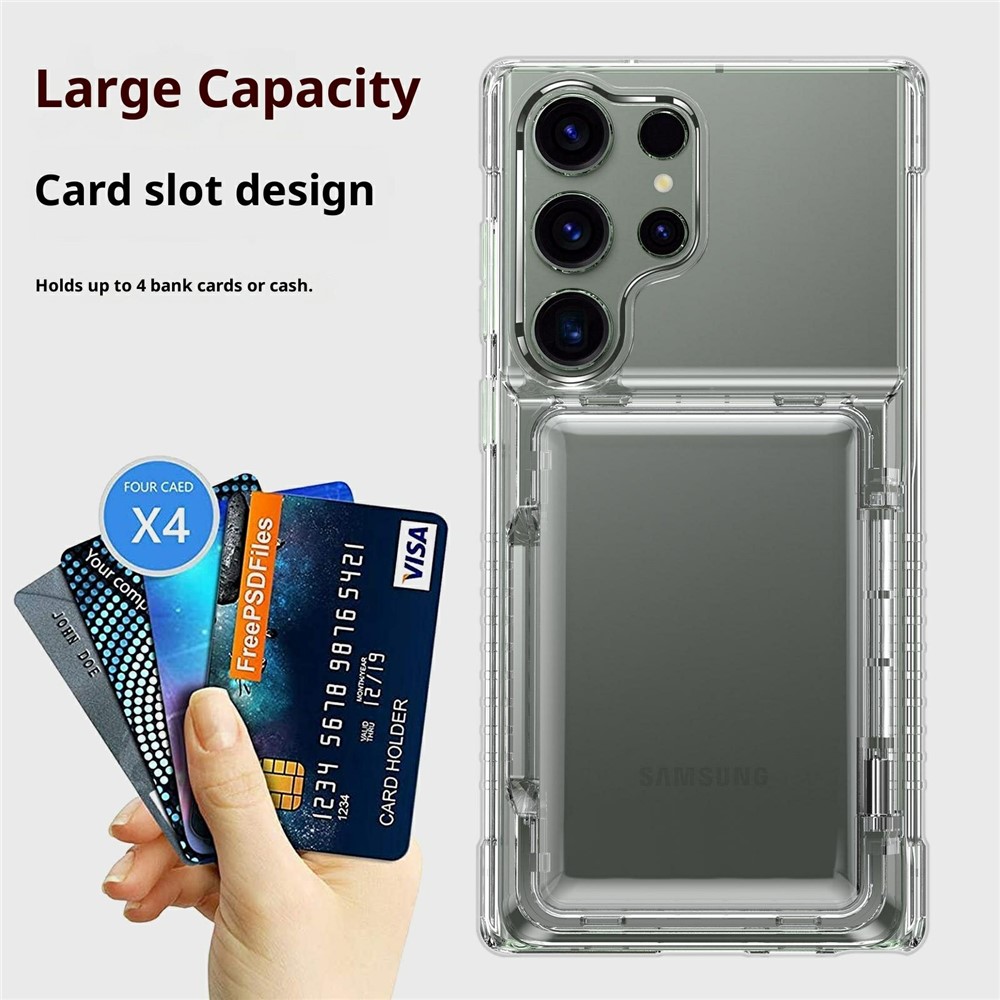  Samsung Galaxy S26 Ultra Skal Kickstand Med Kortfack Transparent