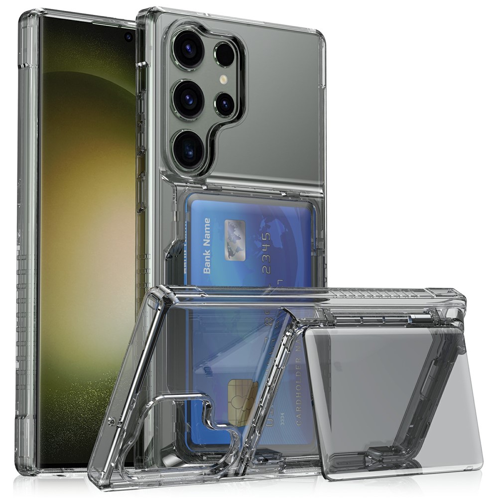  Samsung Galaxy S26 Ultra Skal Kickstand Med Kortfack Tonad Svart