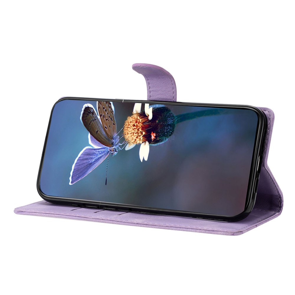  Samsung Galaxy S26 Ultra Fodral Med Blommigt Tryck Läder Lila