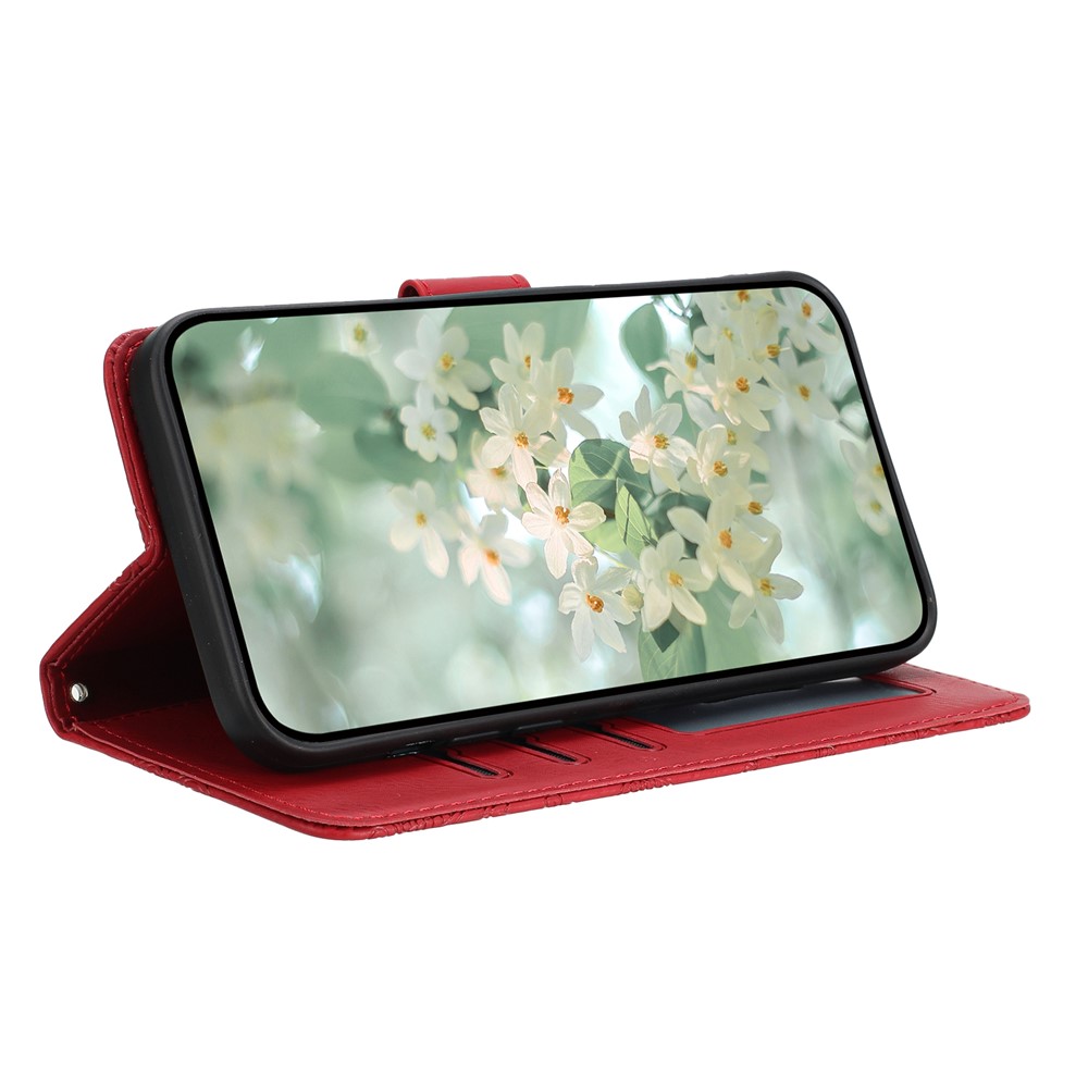  Samsung Galaxy S26 Ultra Fodral Med Blommigt Tryck Röd