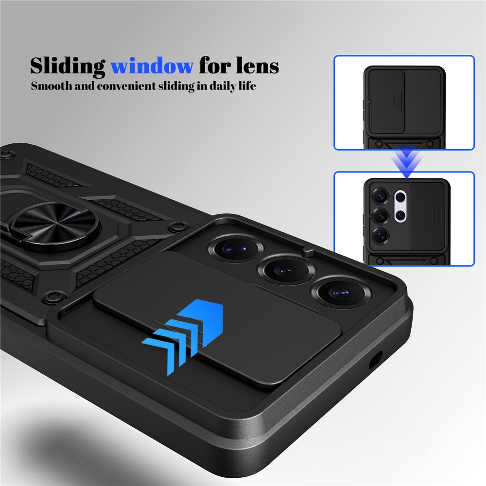  Samsung Galaxy S26 Ultra Skal CamShield Ring Hybrid Blå