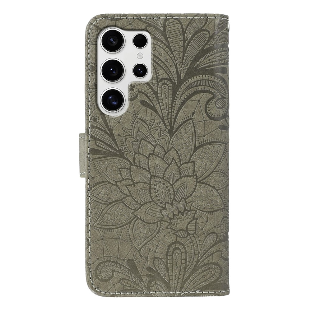  Samsung Galaxy S26 Ultra Fodral Med Blommigt Tryck Grå