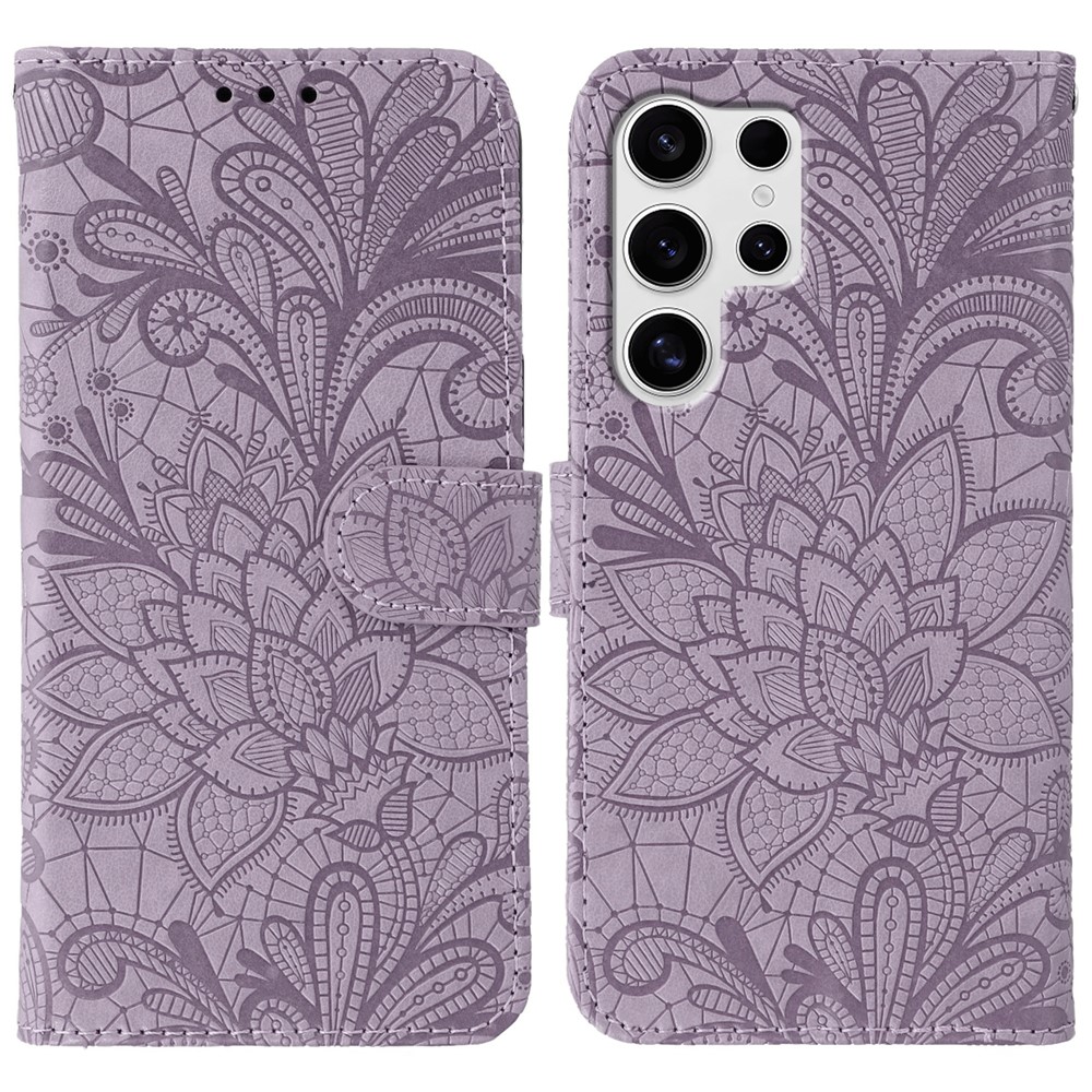  Samsung Galaxy S26 Ultra Fodral Med Blommigt Tryck Lila