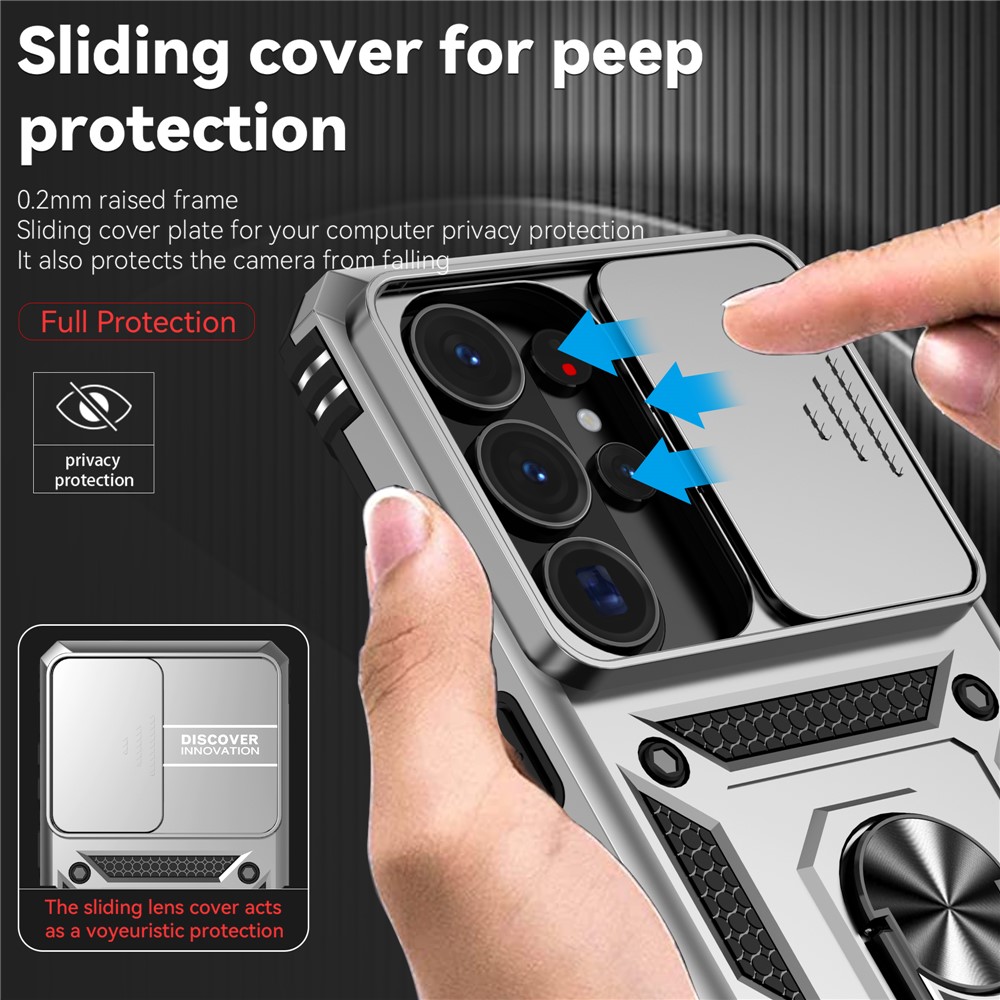 Samsung Galaxy S26 Ultra Skal CamShield Ring Hybrid Silver