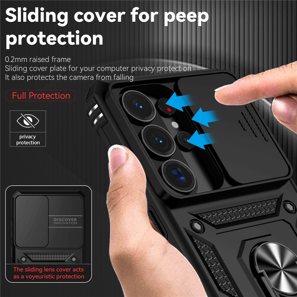  Samsung Galaxy S26 Ultra Skal CamShield Ring Hybrid Svart