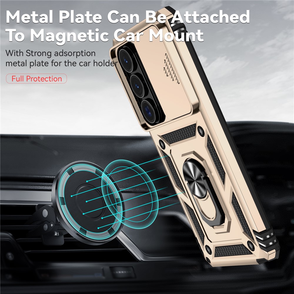  Samsung Galaxy S26 Ultra Skal CamShield Ring Hybrid Guld