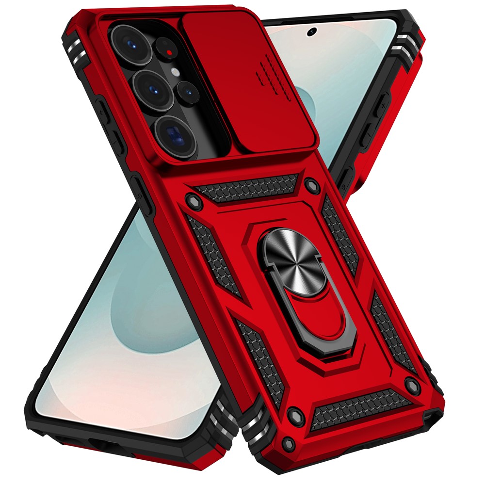  Samsung Galaxy S26 Ultra Skal CamShield Ring Hybrid Röd