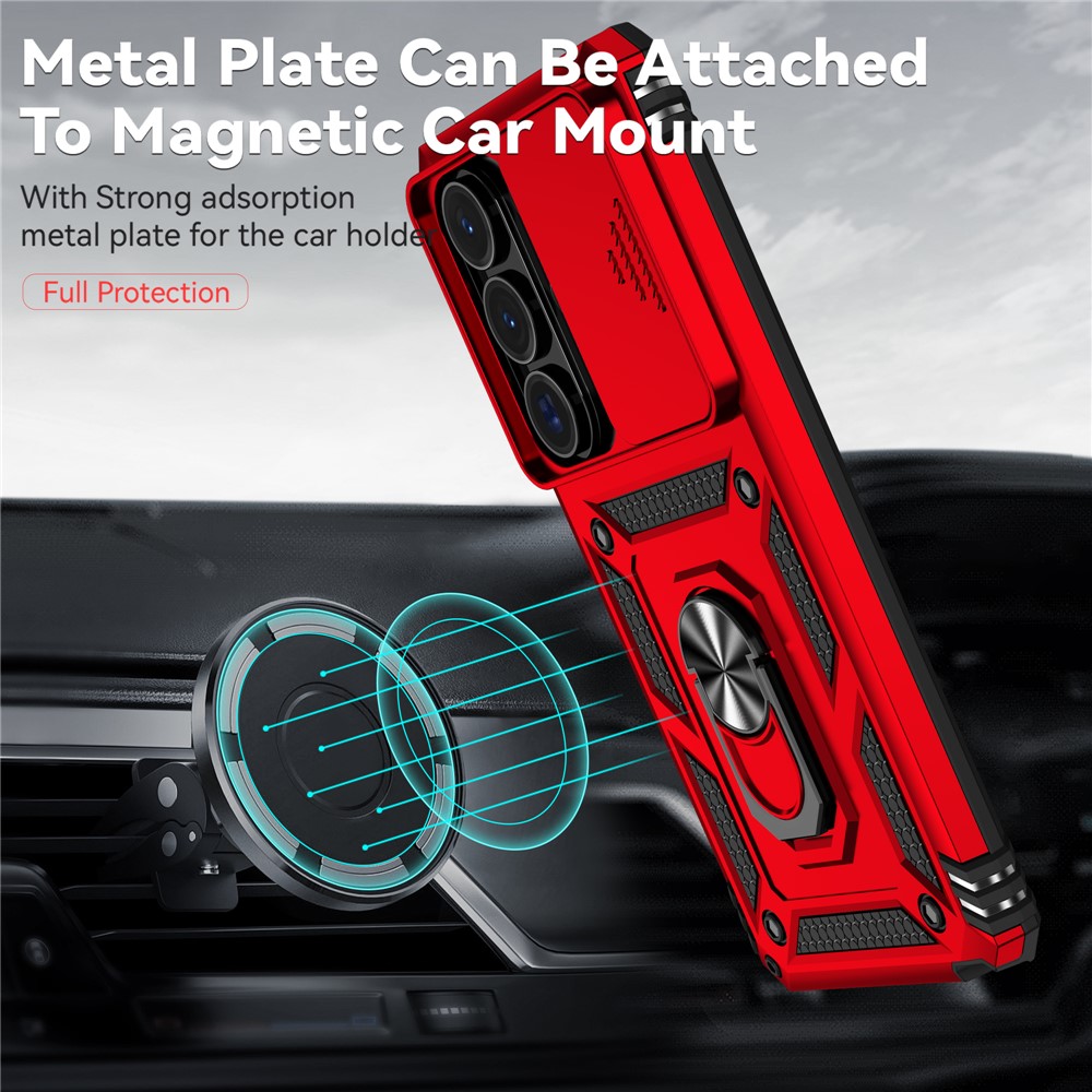  Samsung Galaxy S26 Ultra Skal CamShield Ring Hybrid Röd
