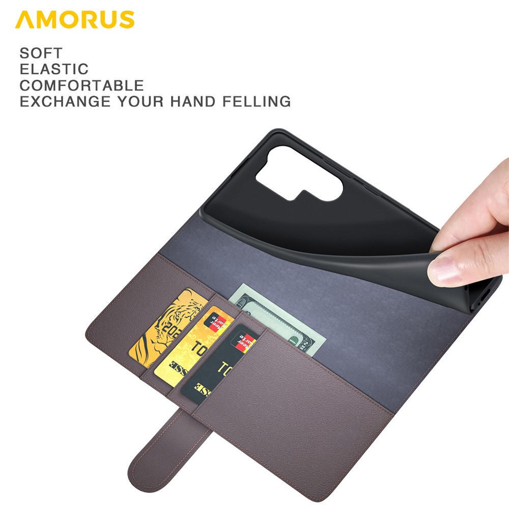 AMORUS AMORUS Samsung Galaxy S26 Ultra Fodral Äkta Läder Brun