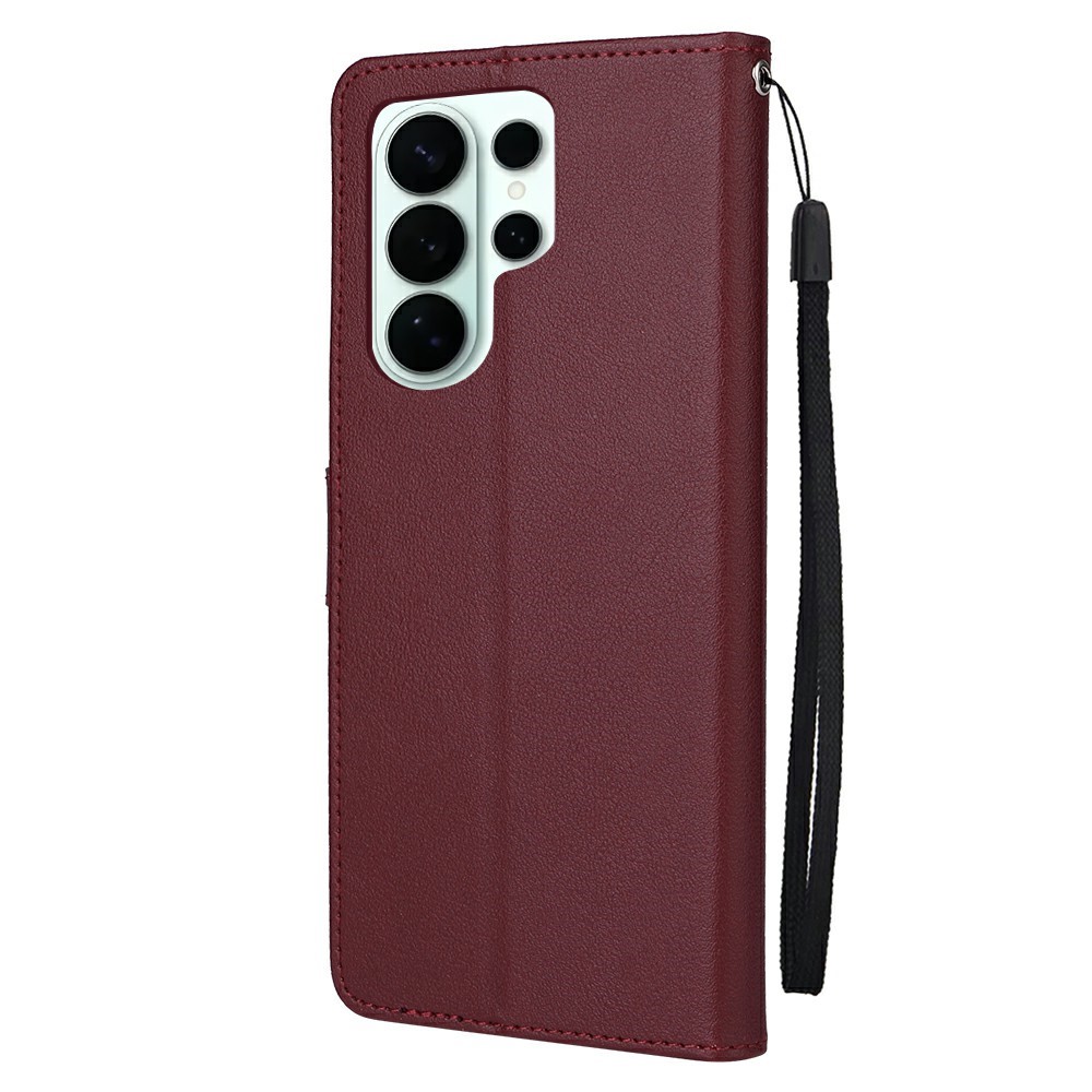 Samsung Galaxy S26 Ultra Fodral Läder Vinröd
