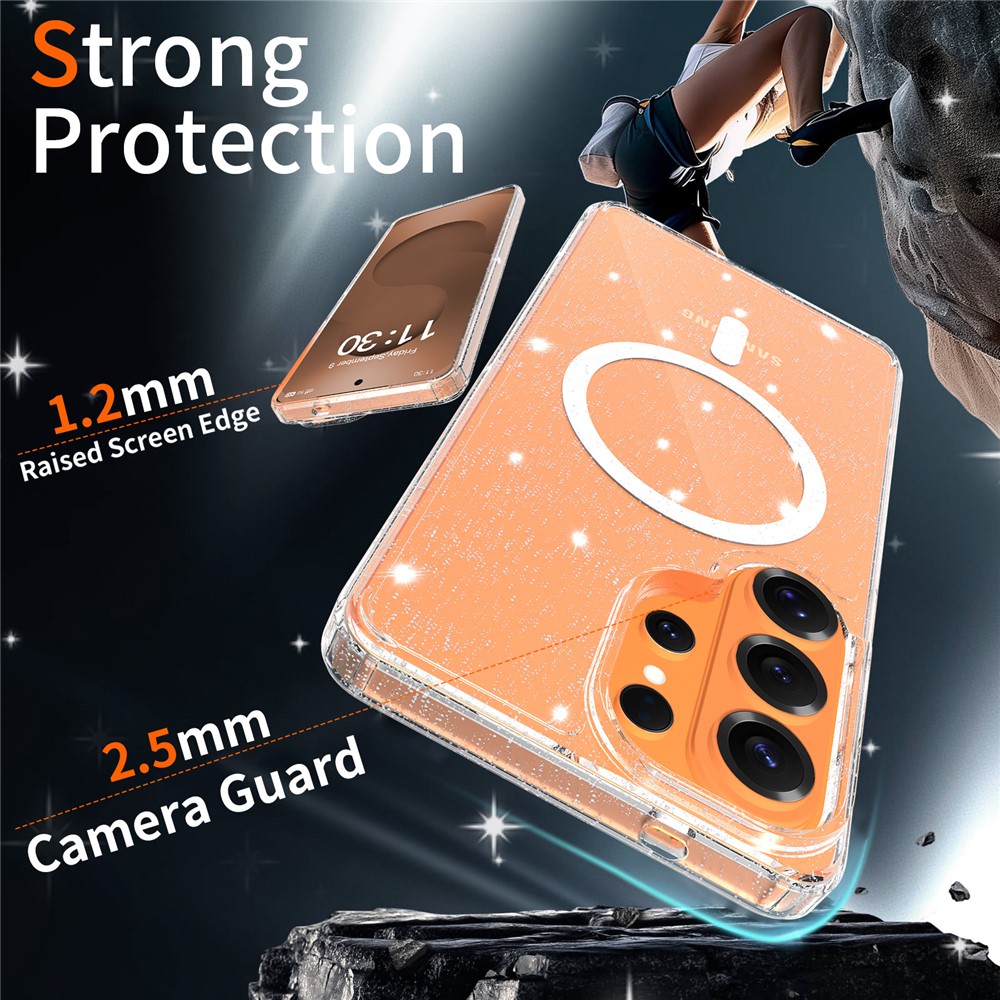  Samsung Galaxy S26 Ultra Skal MagSafe Glitter Transparent