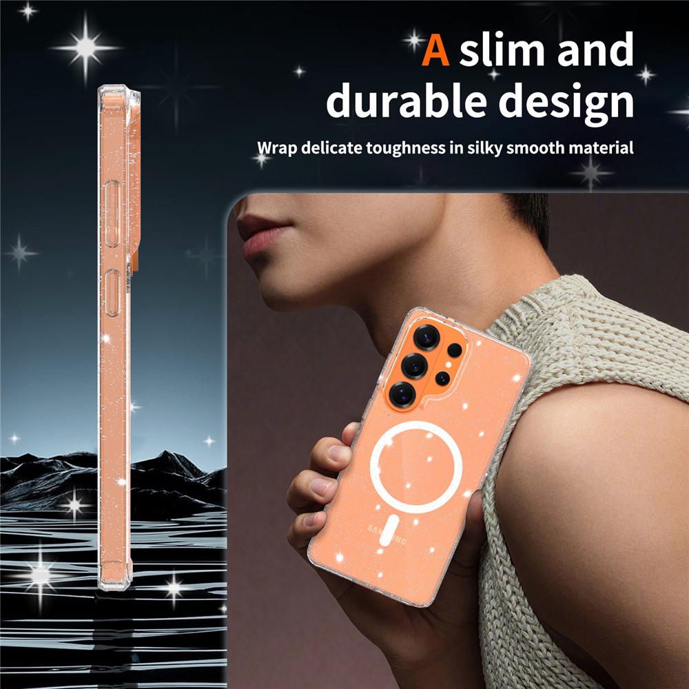  Samsung Galaxy S26 Ultra Skal MagSafe Glitter Transparent