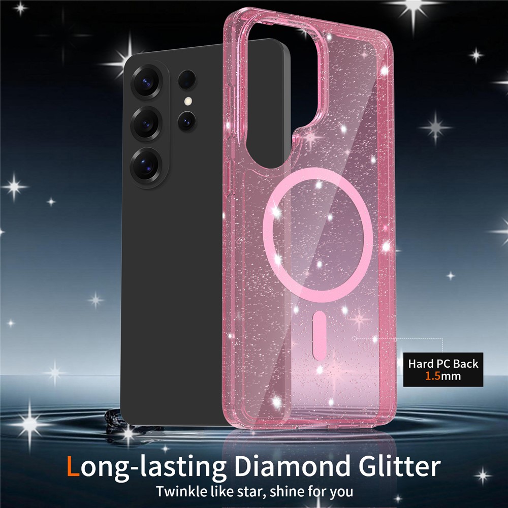  Samsung Galaxy S26 Ultra Skal MagSafe Glitter Rosa