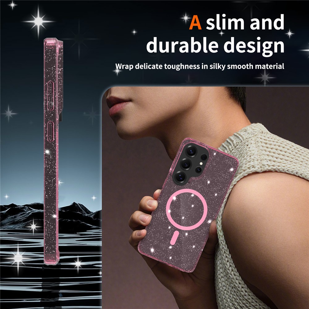  Samsung Galaxy S26 Ultra Skal MagSafe Glitter Rosa