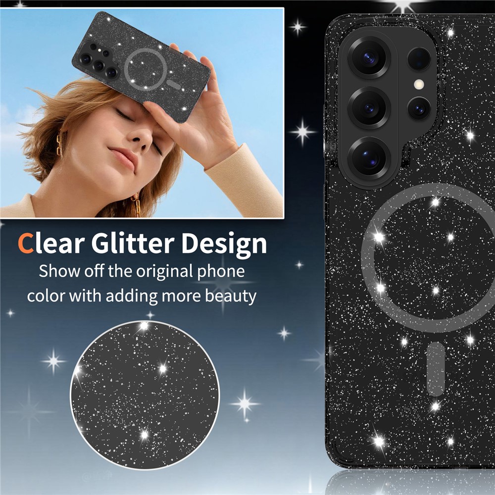  Samsung Galaxy S26 Ultra Skal MagSafe Glitter Svart