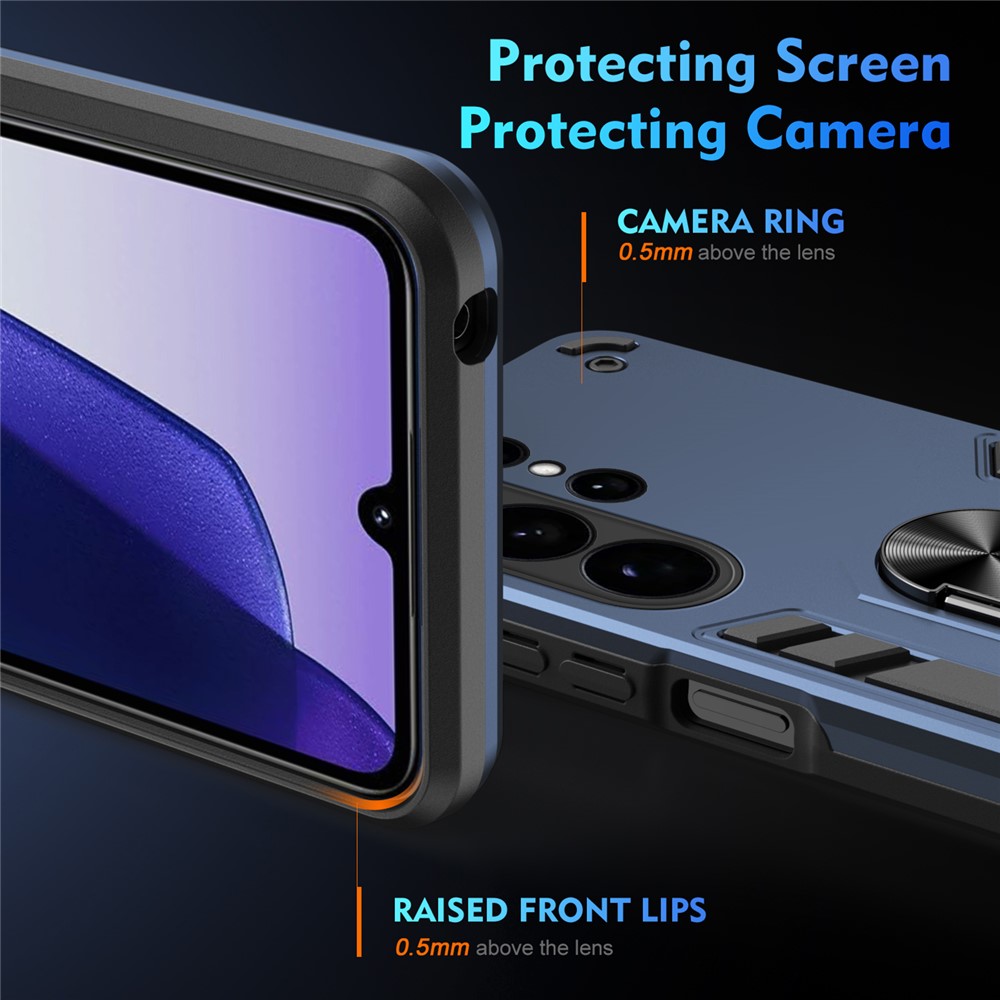  Samsung Galaxy S26 Ultra Skal Ring Hybrid Armor Blå