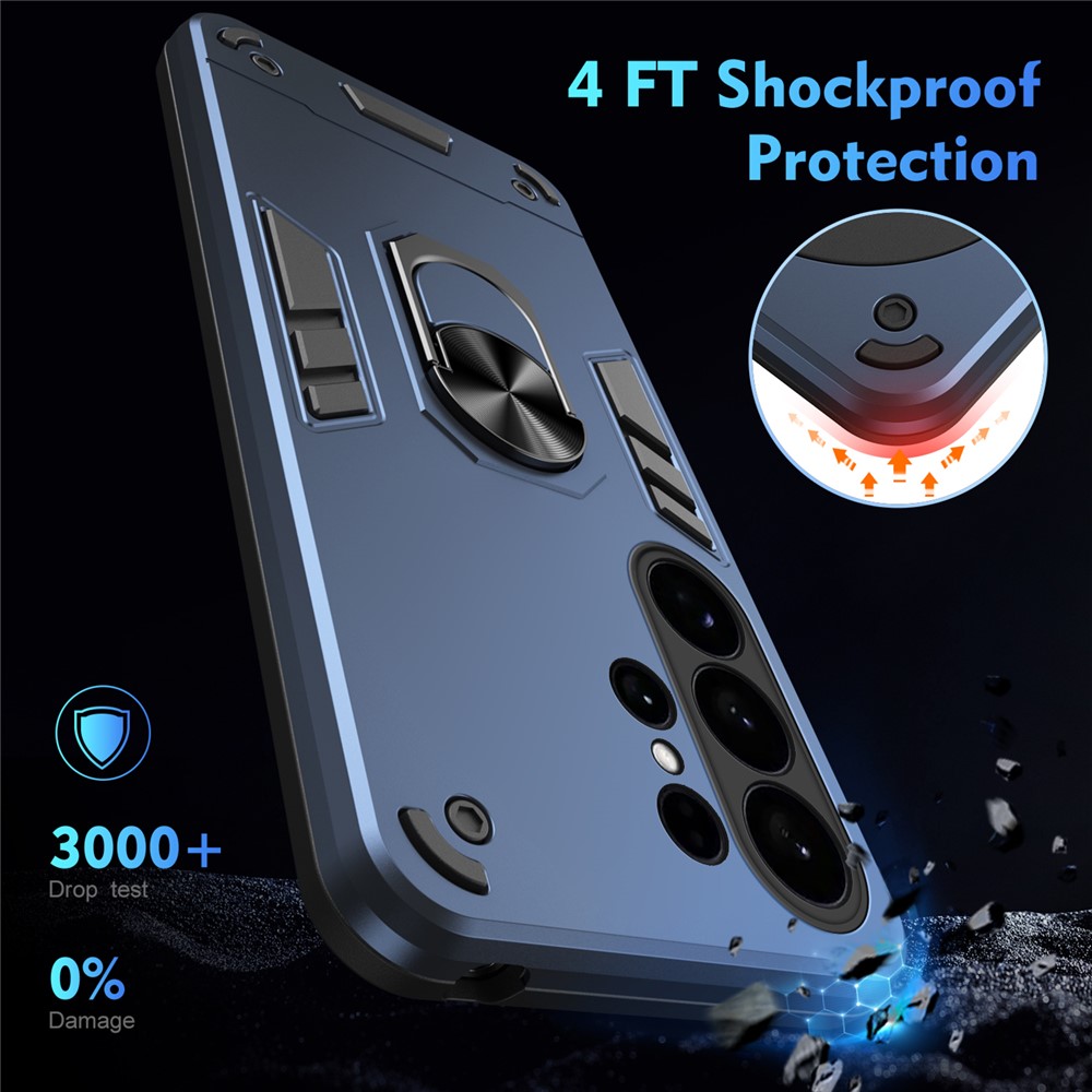  Samsung Galaxy S26 Ultra Skal Ring Hybrid Armor Blå