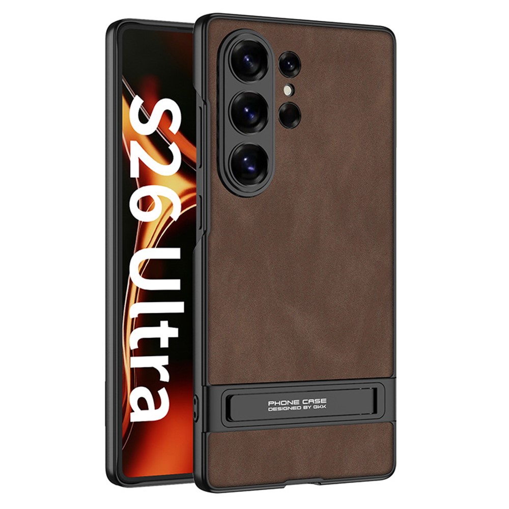 GKK GKK Samsung Galaxy S26 Ultra Skal Kickstand Läder Brun