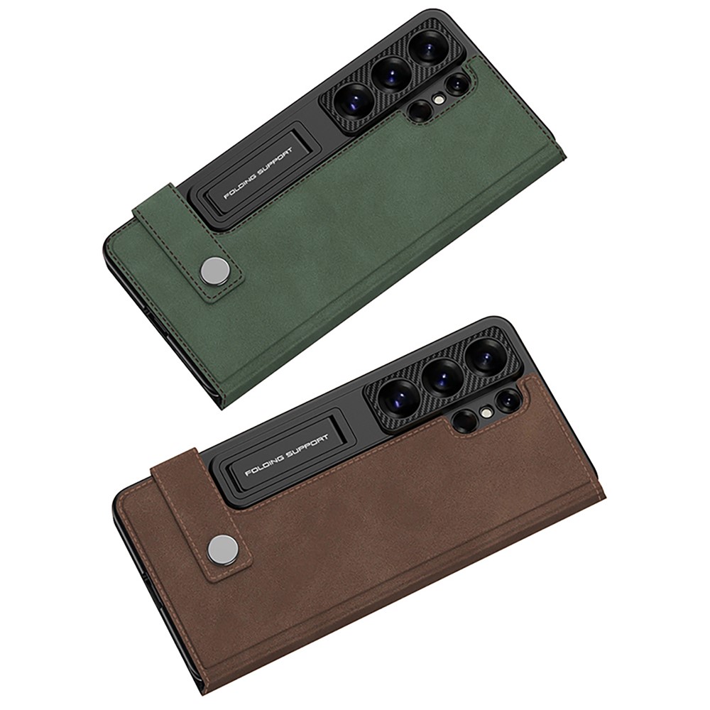 GKK GKK Samsung Galaxy S26 Ultra Fodral Kickstand Läder Grå