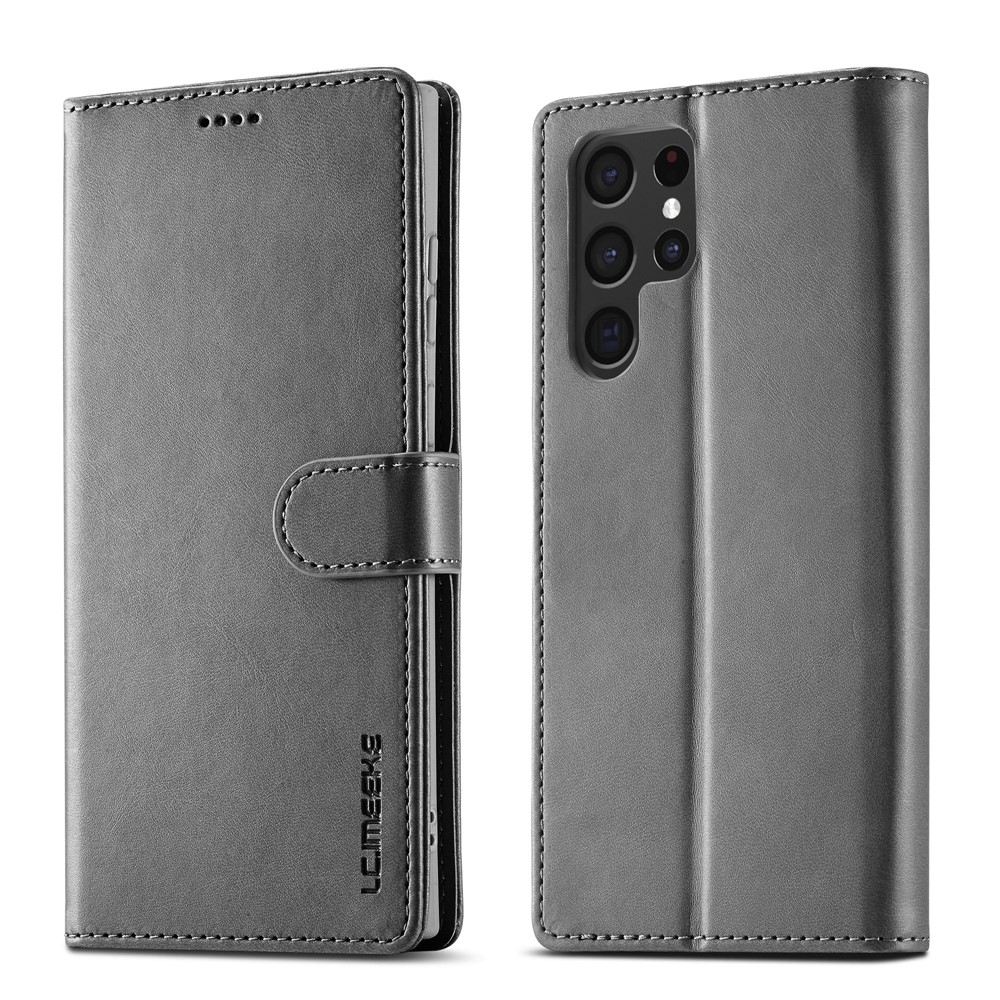 LC.IMEEKE LC.IMEEKE Samsung Galaxy S26 Ultra Fodral Läder Grå