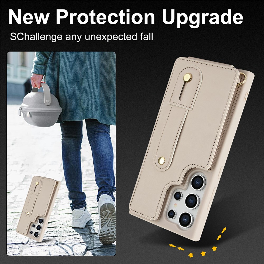  Samsung Galaxy S26 Ultra Skal Multifunktionellt Läder Beige