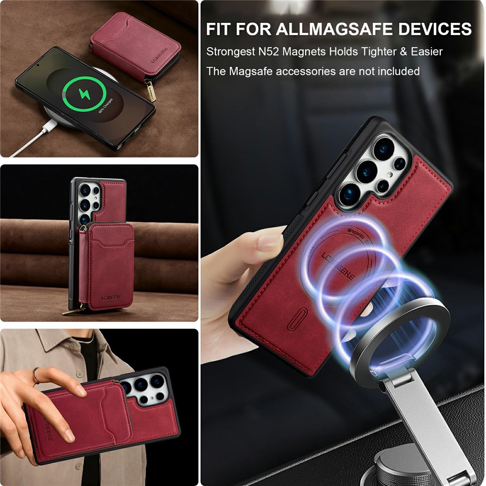 LC.IMEEKE LC.IMEEKE Samsung Galaxy S26 Ultra Skal Avtagbar Korthållare