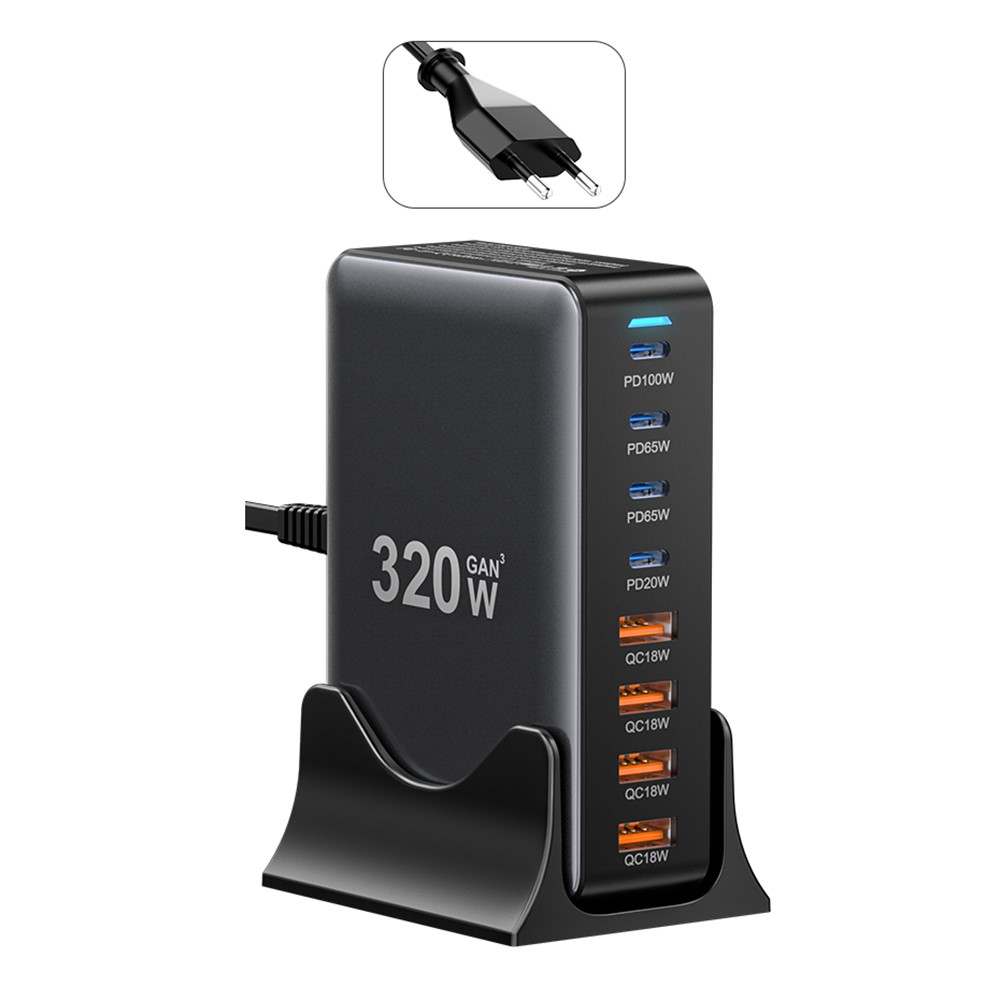 ESSAGER ESSAGER 320W Laddningsstation USB-C / USB-A Svart