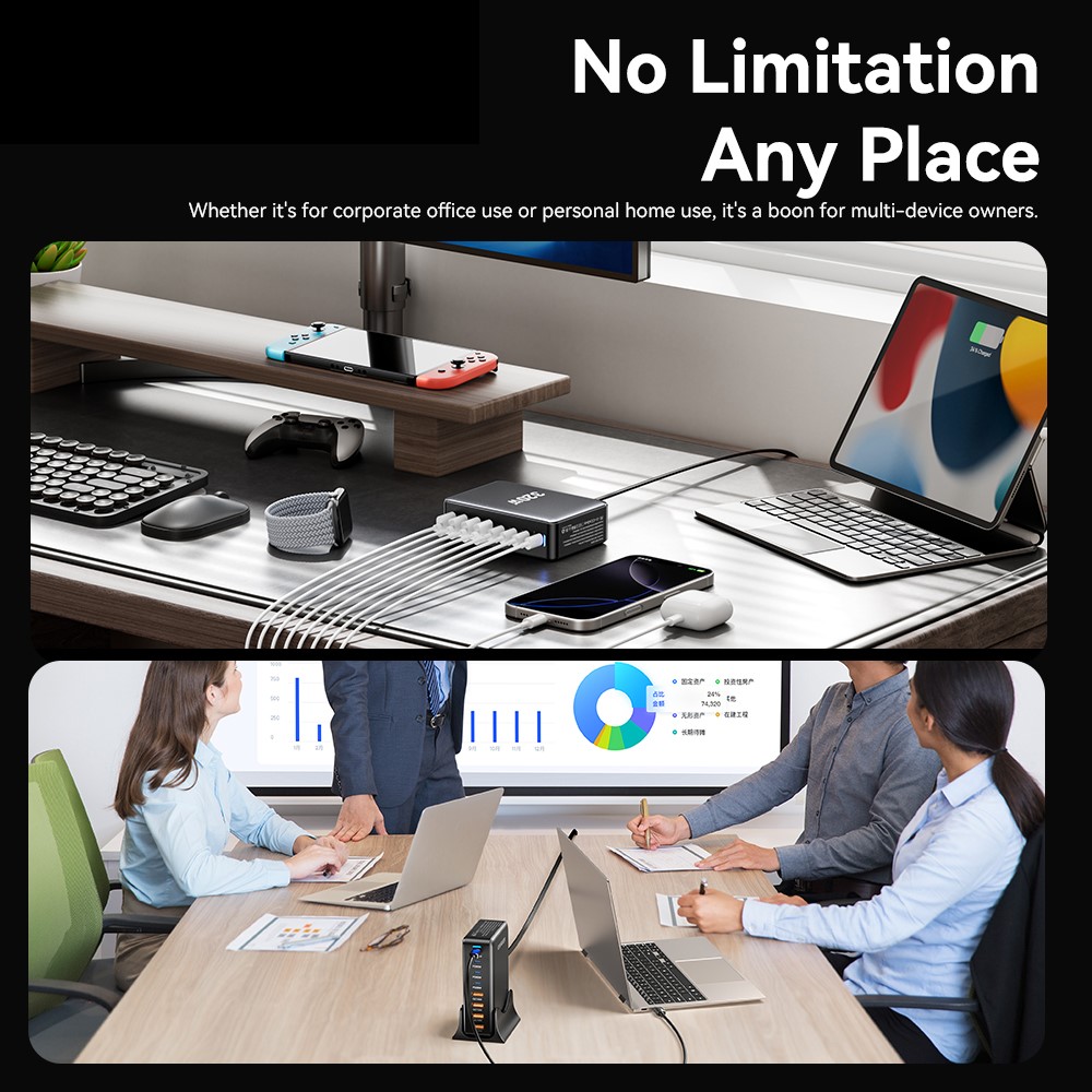 ESSAGER ESSAGER 320W Laddningsstation USB-C / USB-A Svart