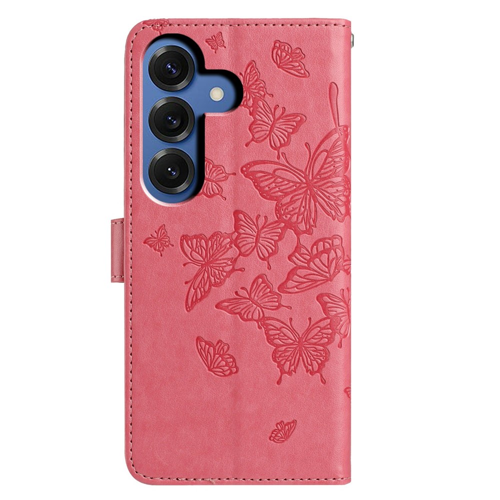  Samsung Galaxy S26 Fodral Fjäril Tryck Rosa