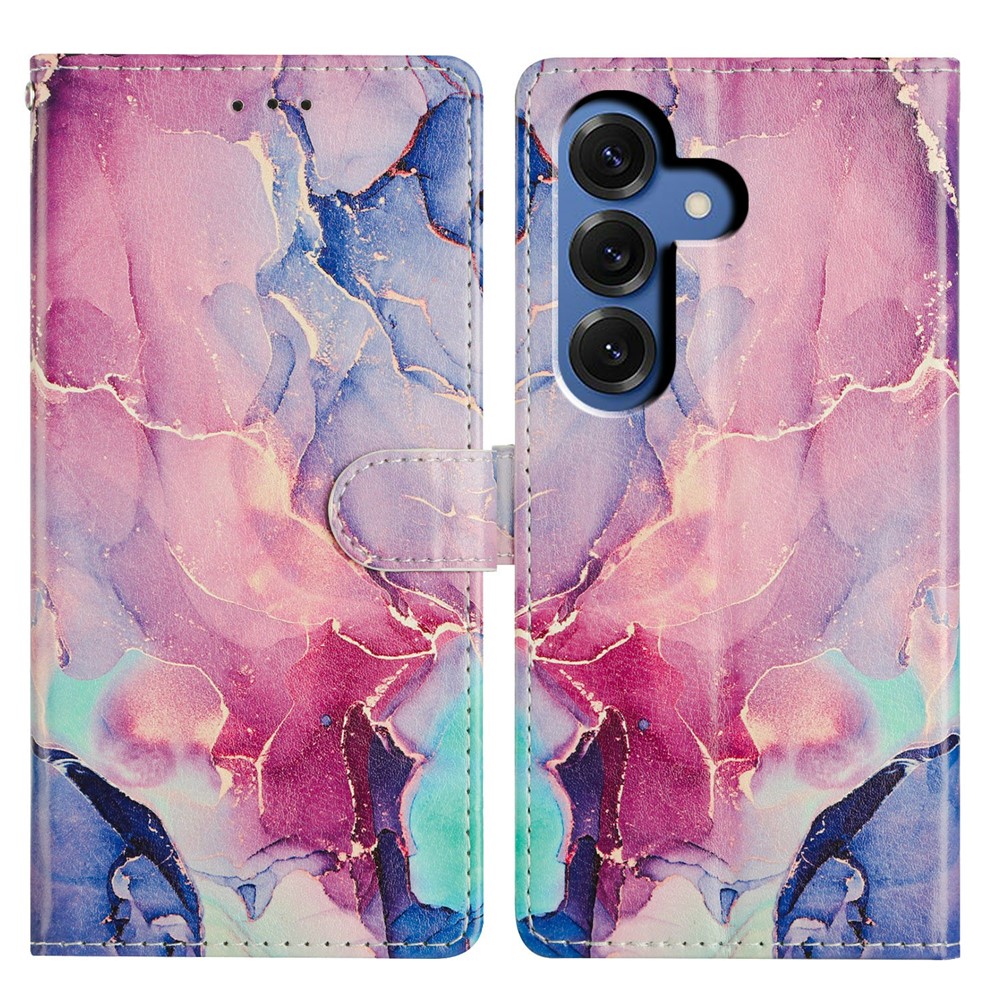  Samsung Galaxy S26 Fodral Med Tryck Rosa Marmor