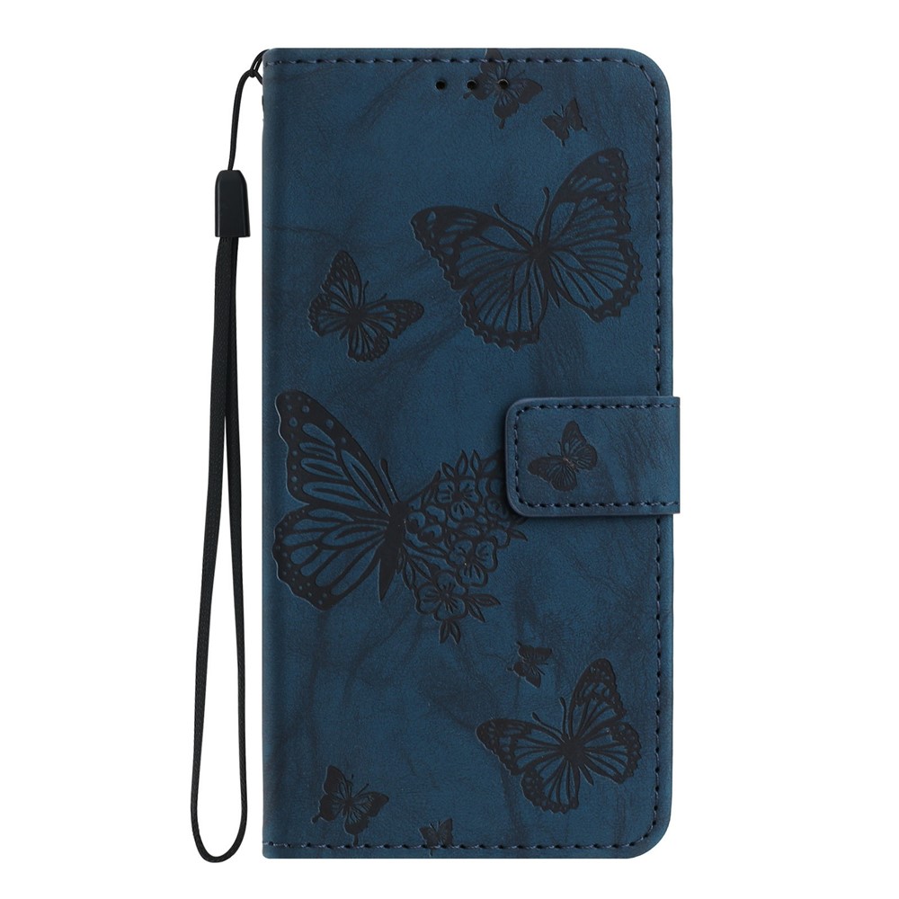  Samsung Galaxy S26 Fodral Fjäril Tryck Blå