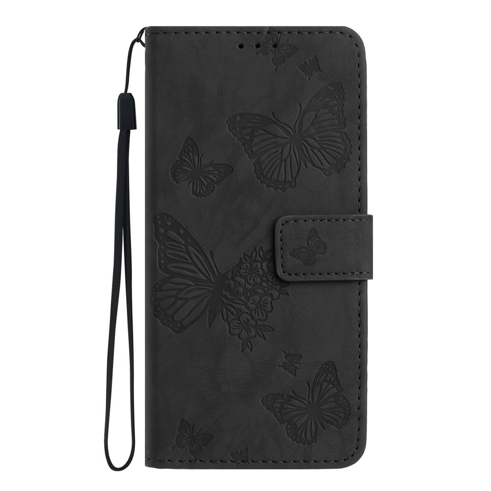  Samsung Galaxy S26 Fodral Fjäril Tryck Svart
