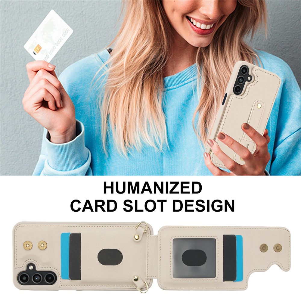  Samsung Galaxy S26 Skal Multifunktionellt Läder Beige