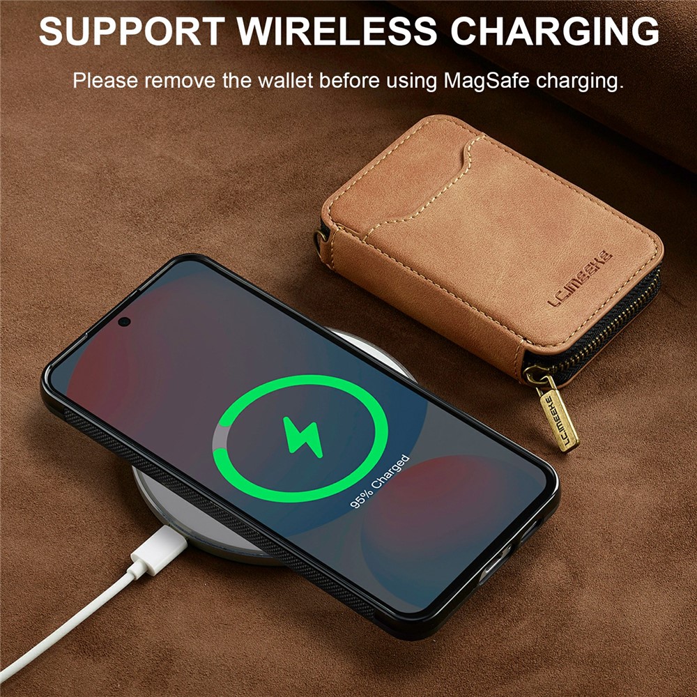 LC.IMEEKE LC.IMEEKE Galaxy S26 Skal Avtagbar Korthållare Brun