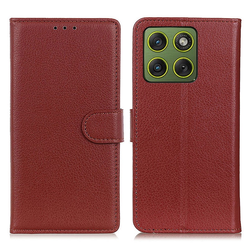  Motorola Edge 70 Fodral Litchi Läder Brun