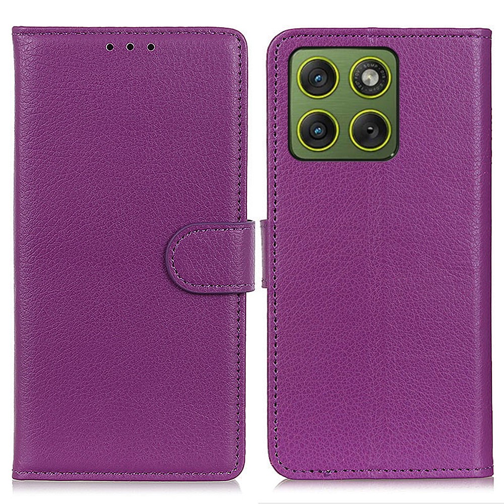  Motorola Edge 70 Fodral Litchi Läder Lila