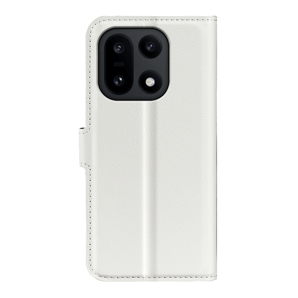 OnePlus 15 Fodral Litchi Läder Vit