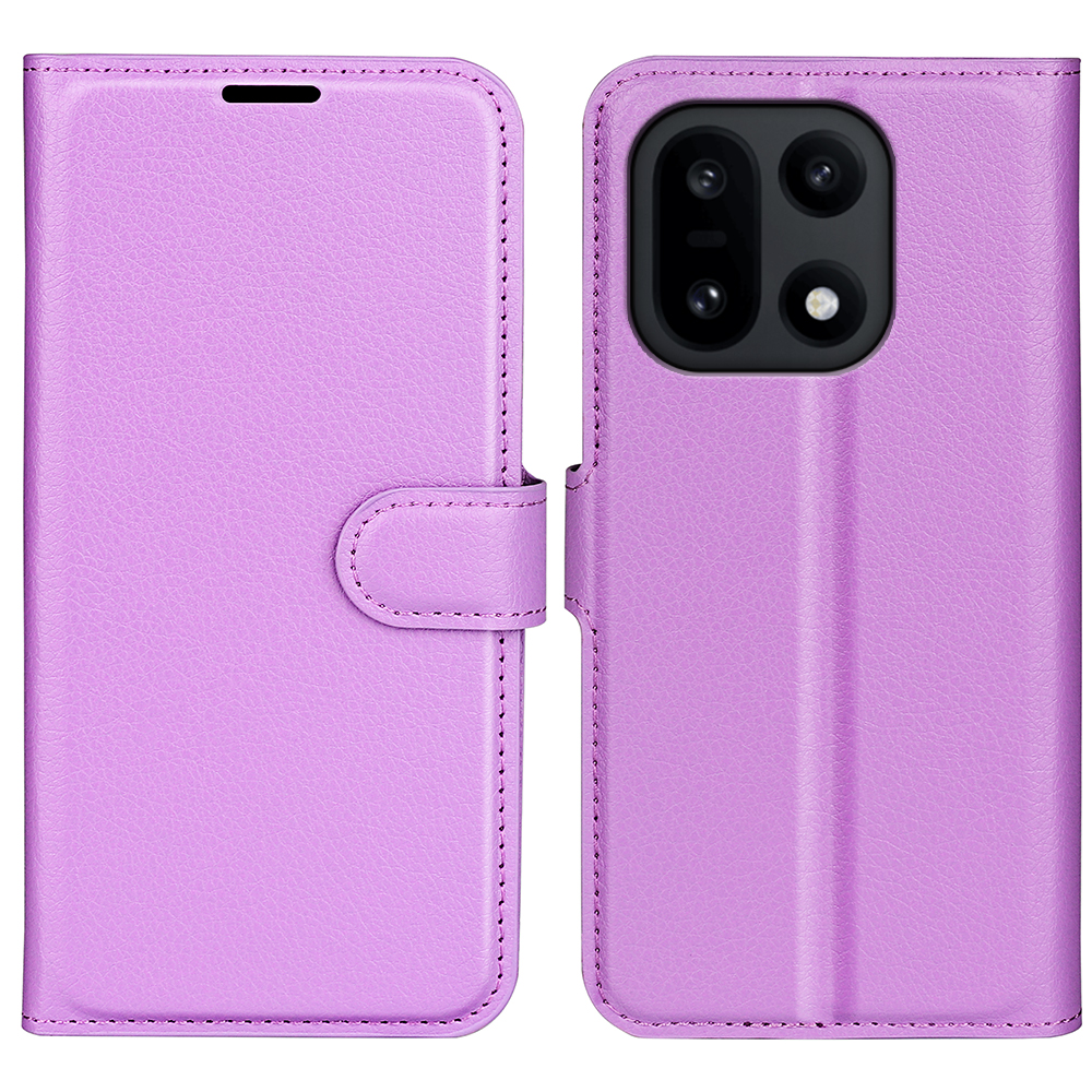  OnePlus 15 Fodral Litchi Läder Lila