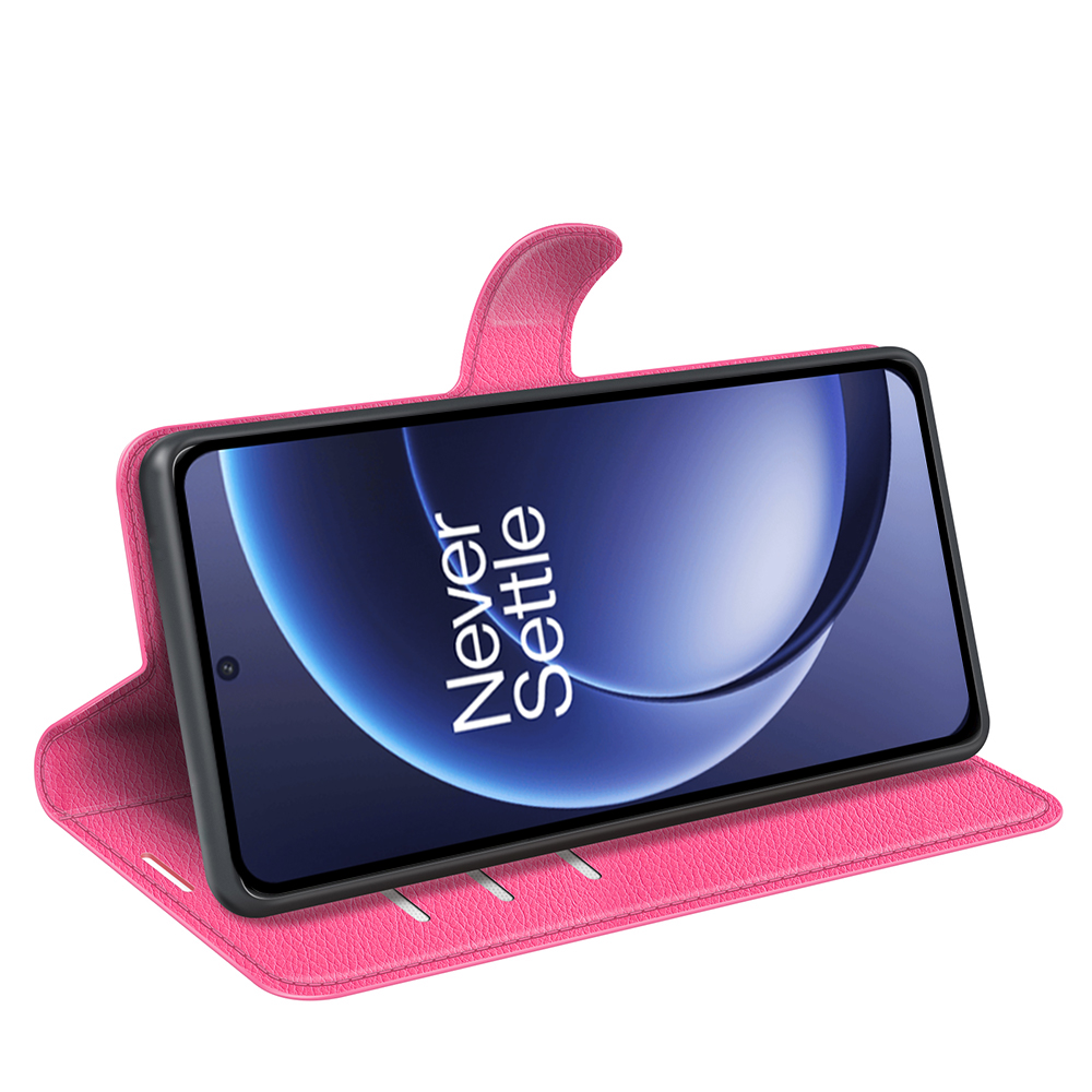  OnePlus 15 Fodral Litchi Läder Rosa