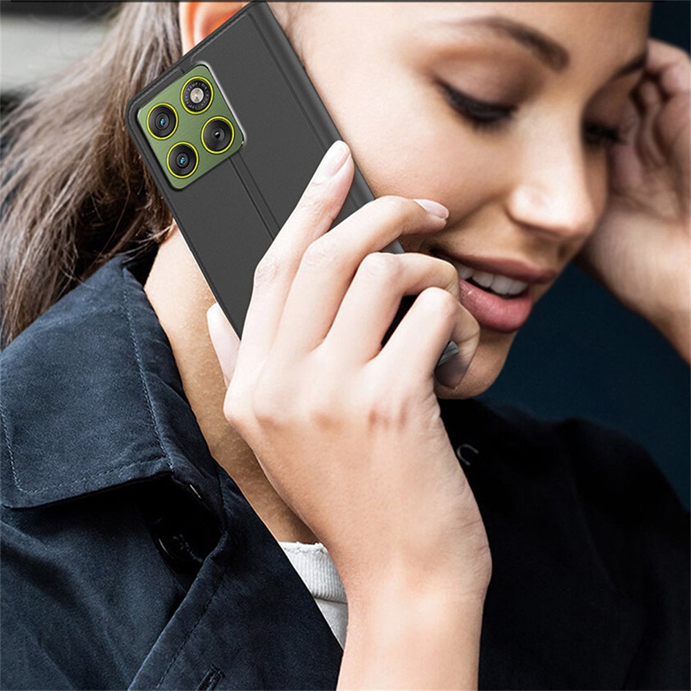  Motorola Edge 70 Fodral Flip Läder Svart