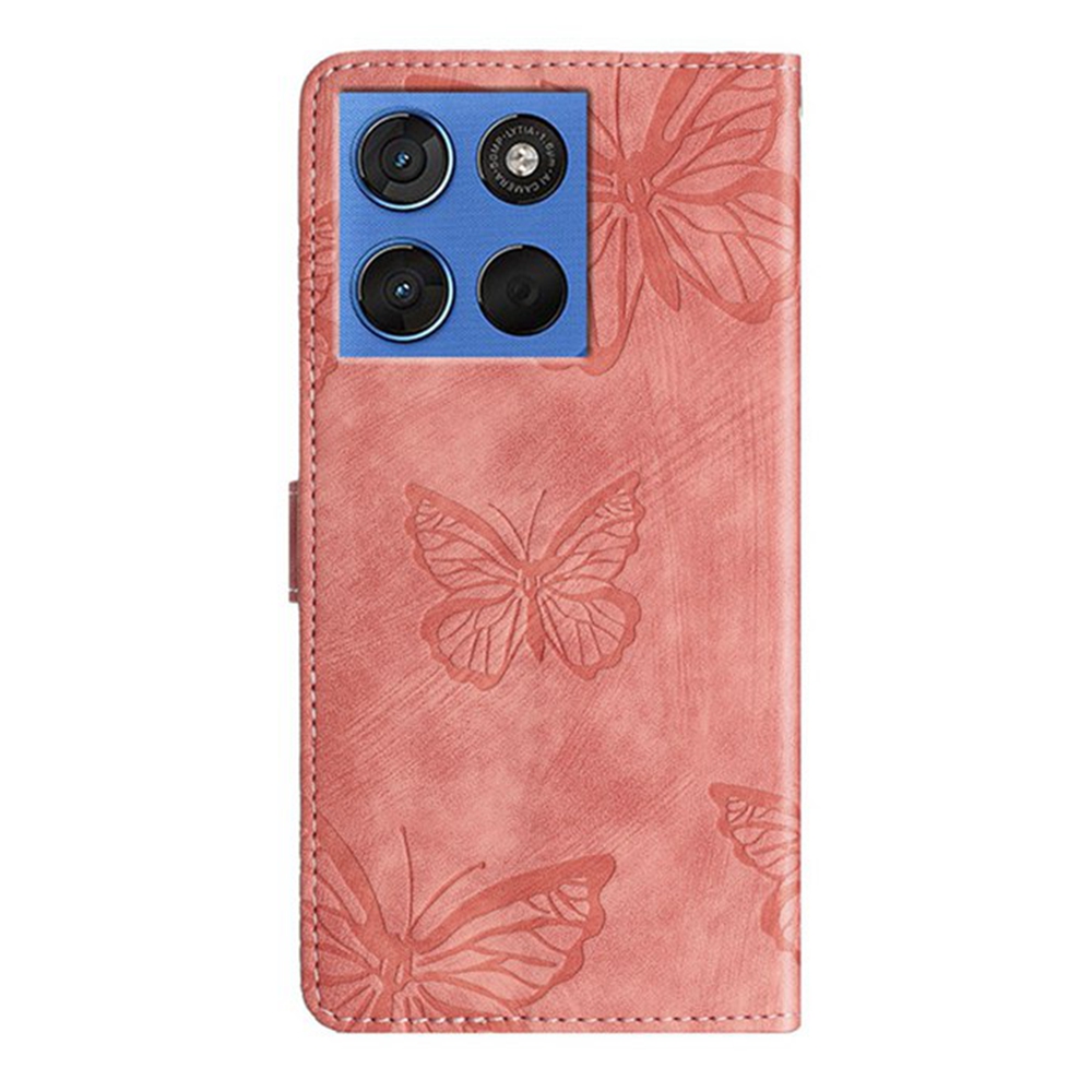  Motorola Edge 70 Fodral Med Fjäril Tryck Rosa