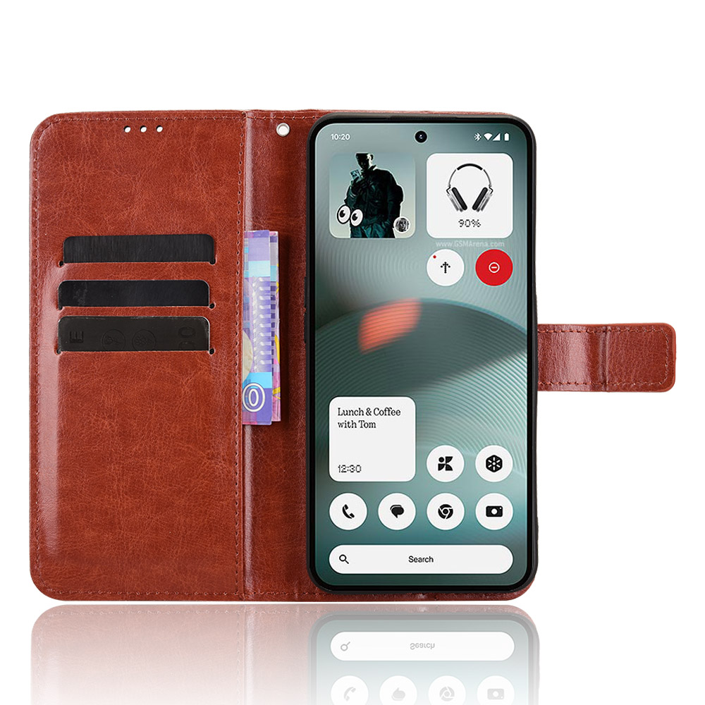  Nothing Phone 3a Lite Fodral Crazy Horse Läder Brun