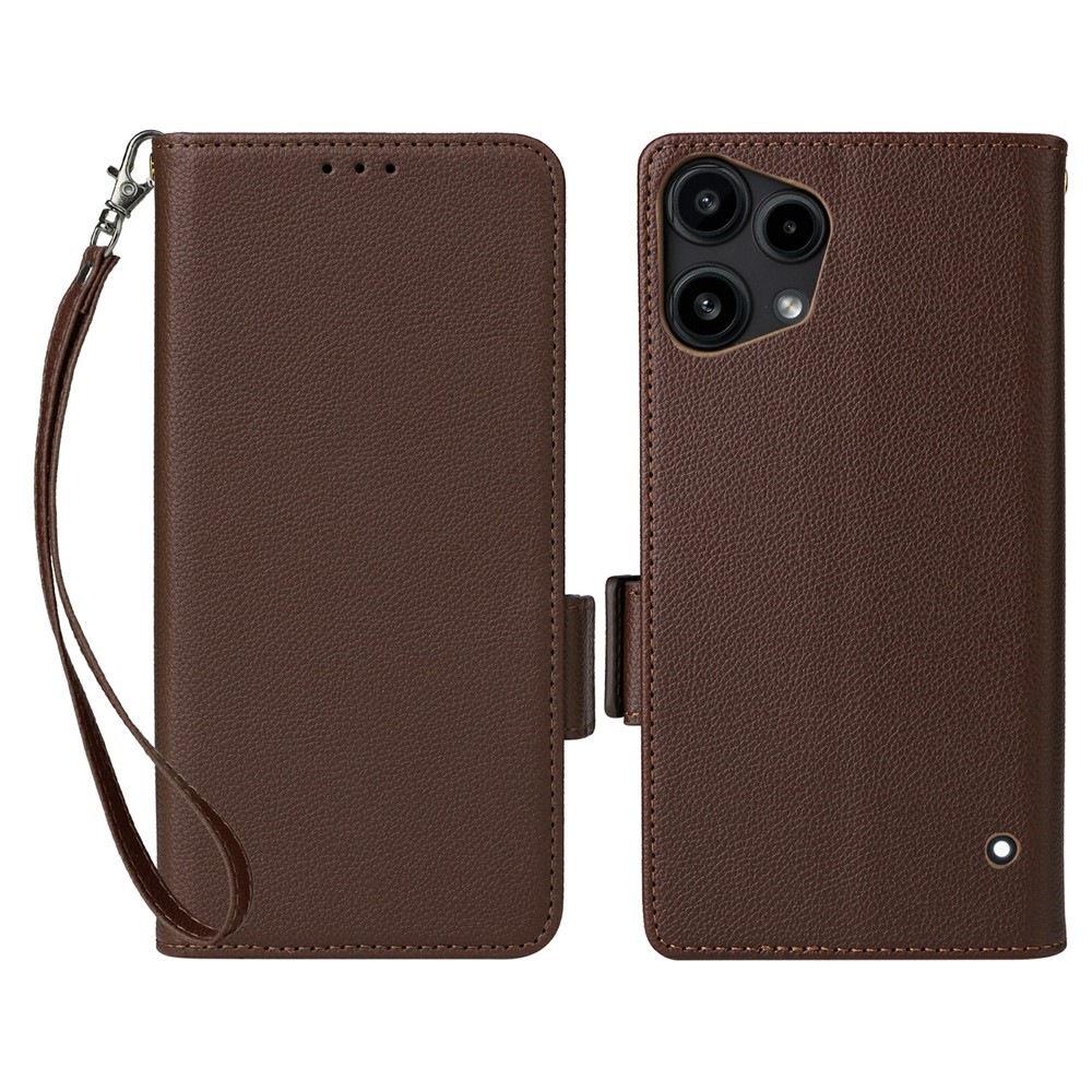  Nothing Phone 3a Lite Fodral Litchi Läder Brun