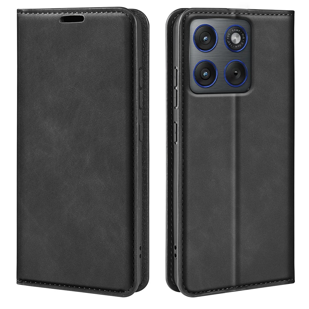  Motorola Edge 70 Fodral Flip Skin Touch Läder Svart