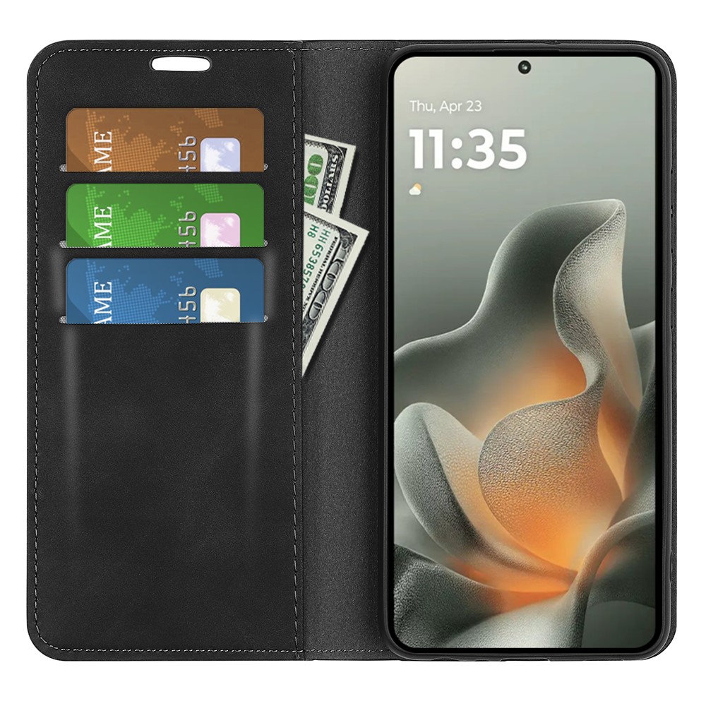  Motorola Edge 70 Fodral Flip Skin Touch Läder Svart